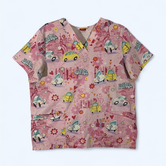 HERBIE The Love Bug Scrub Top by Walt Disney - Picture 1 of 6